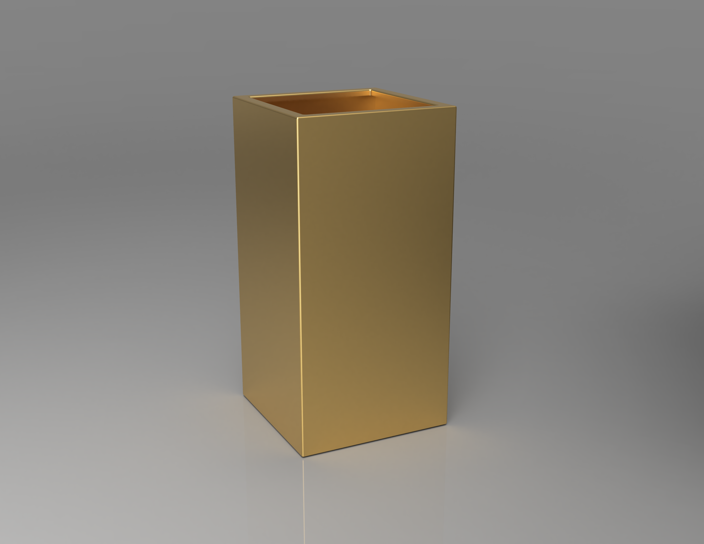 500mm British manufactured tall column metal planter in special effect Gold, suitable for indoor and outdoor use.