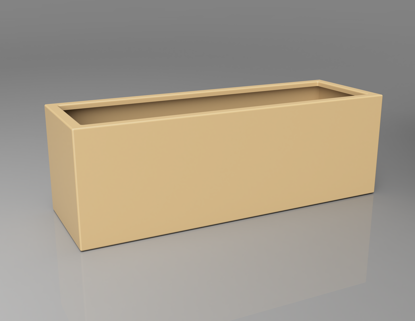 1200mm British manufactured trough metal planter in RAL1001 Beige, suitable for indoor and outdoor use.