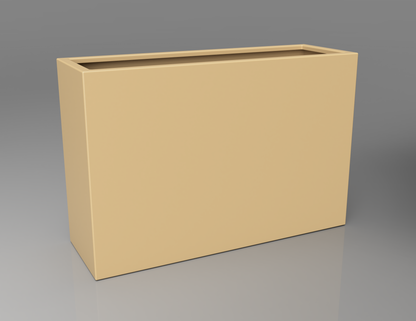 1200mm British manufactured tall trough metal planter in RAL1001 Beige, suitable for indoor and outdoor use.
