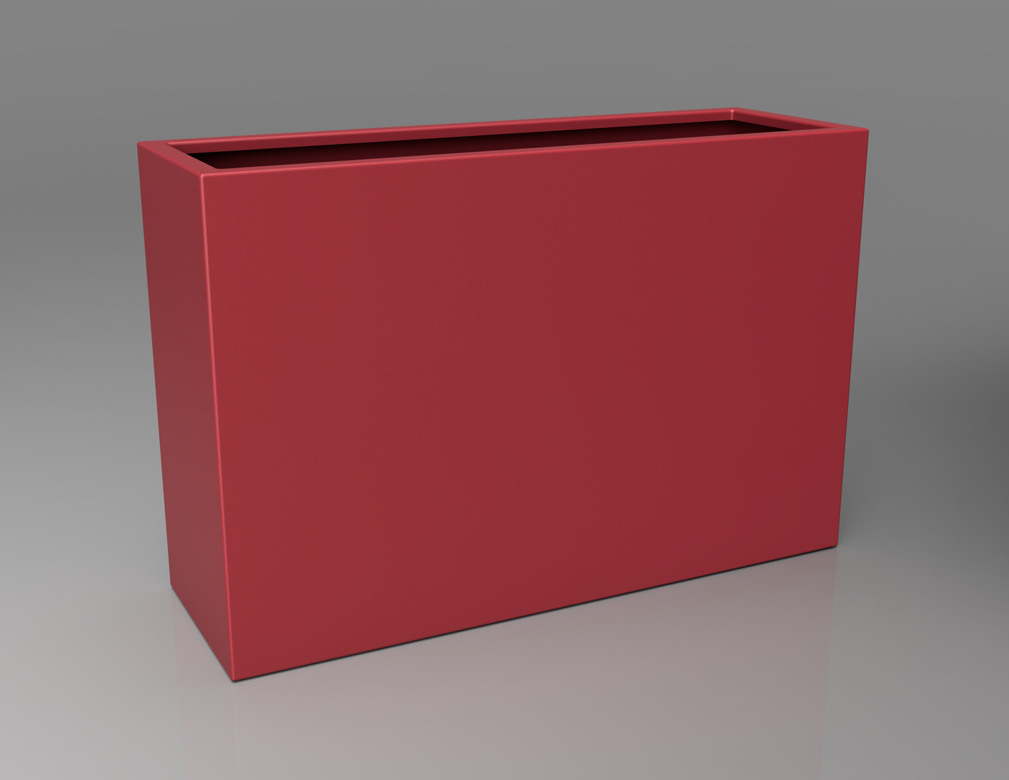1200mm British manufactured tall trough metal planter in RAL3028 Red, suitable for indoor and outdoor use.