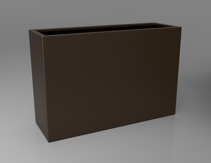 1200mm British manufactured tall trough metal planter in RAL8014 Brown, suitable for indoor and outdoor use.