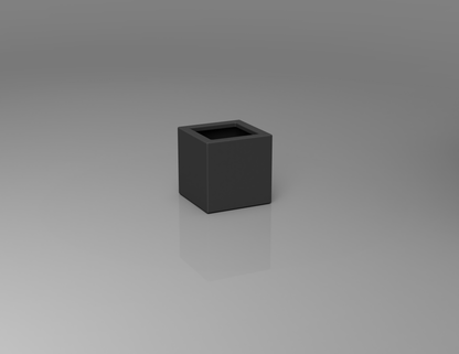 300mm British manufactured square metal planter in Special Effect Manganese, suitable for indoor and outdoor use.