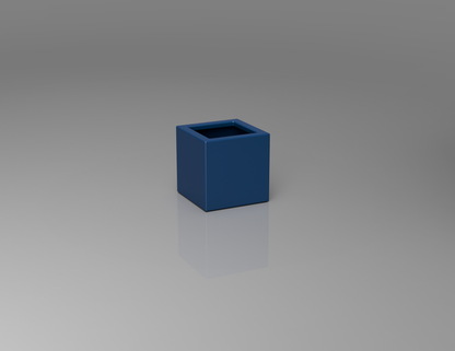 300mm British manufactured square metal planter in RAL5010 Blue, suitable for indoor and outdoor use.