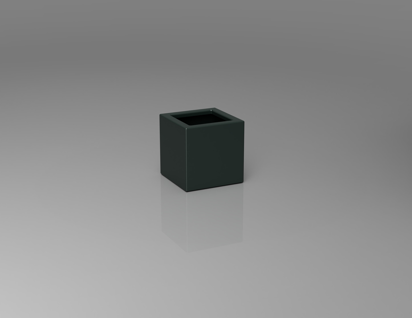 300mm British manufactured square metal planter in RAL6012 Green Black, suitable for indoor and outdoor use.