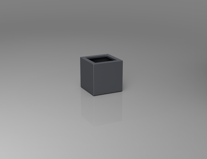300mm British manufactured square metal planter in RAL7015 Slate Grey, suitable for indoor and outdoor use.