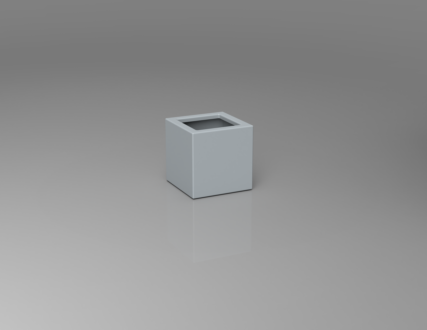 300mm British manufactured square metal planter in RAL7040 Window Grey, suitable for indoor and outdoor use.