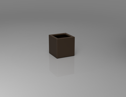 300mm British manufactured square metal planter in RAL8014 Brown, suitable for indoor and outdoor use.