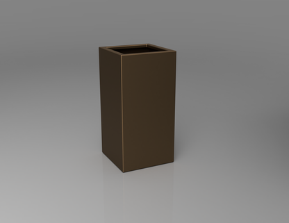 400mm British manufactured tall column metal planter in special effect Bronze, suitable for indoor and outdoor use.