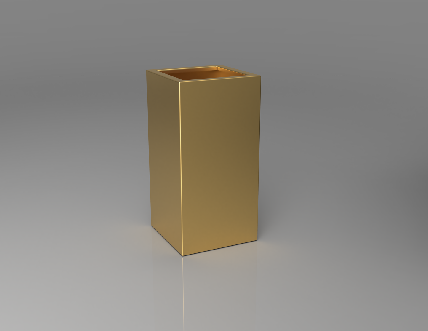 400mm British manufactured tall column metal planter in special effect Gold, suitable for indoor and outdoor use.