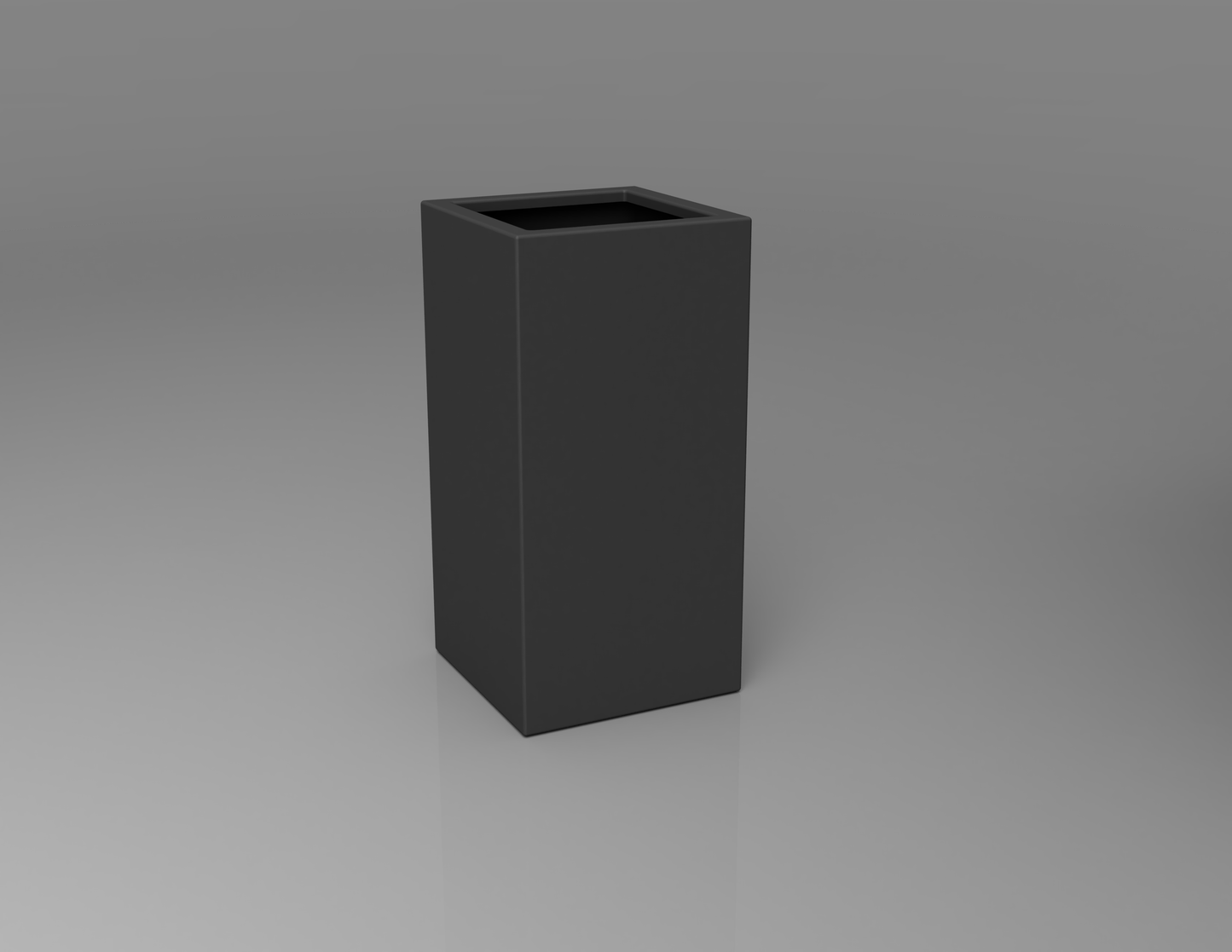 400mm British manufactured tall column metal planter in special effect Manganese, suitable for indoor and outdoor use.