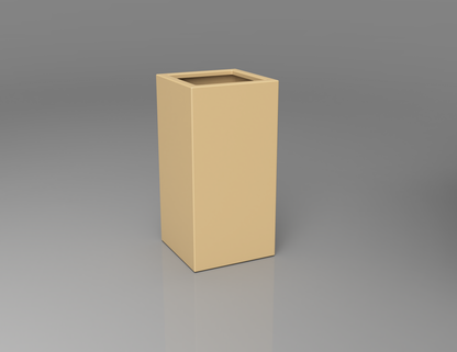 400mm British manufactured tall column metal planter in RAL1001 Beige, suitable for indoor and outdoor use.