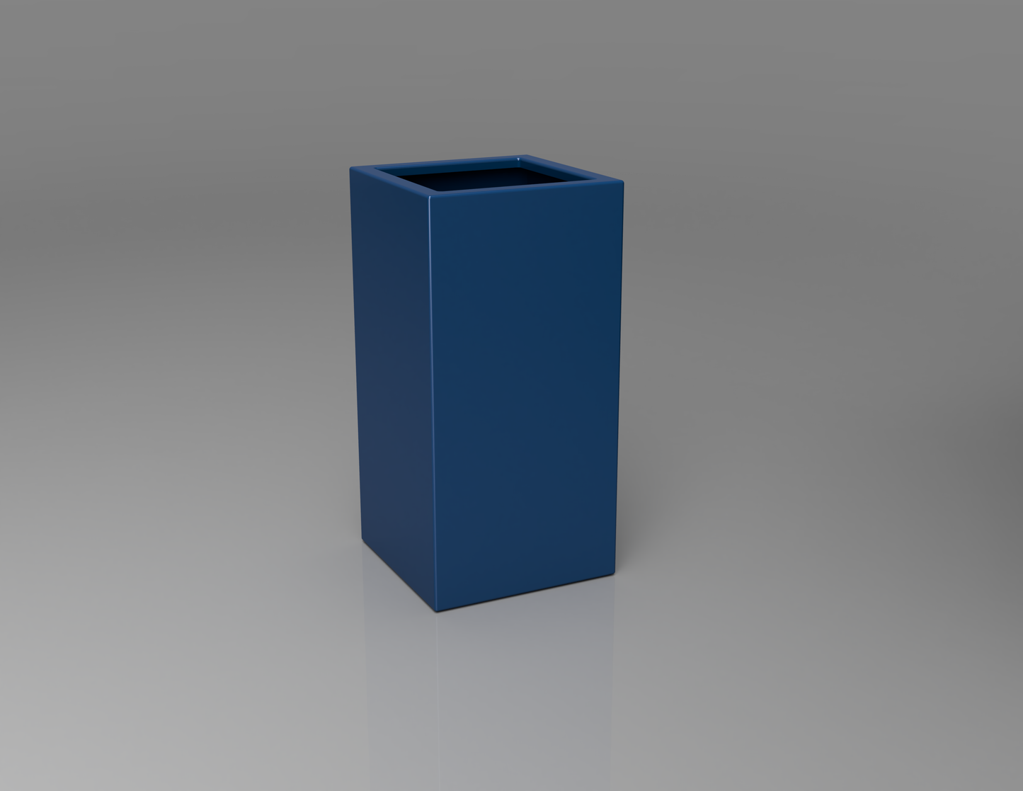 400mm British manufactured tall column metal planter in RAL5010 Blue, suitable for indoor and outdoor use.