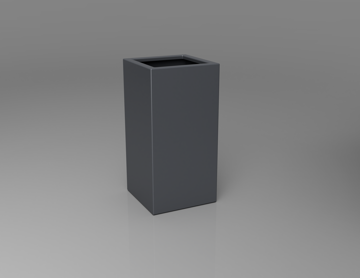 400mm British manufactured tall column metal planter in RAL7015 Slate Grey, suitable for indoor and outdoor use.