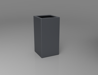 400mm British manufactured tall column metal planter in RAL7015 Slate Grey, suitable for indoor and outdoor use.