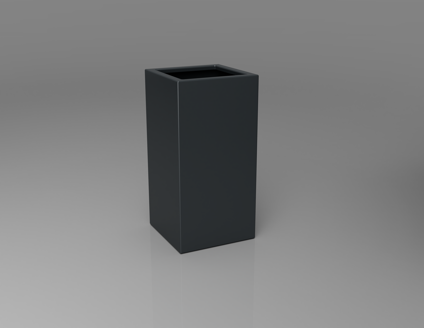 400mm British manufactured tall column metal planter in RAL7016 Anthracite Grey, suitable for indoor and outdoor use.