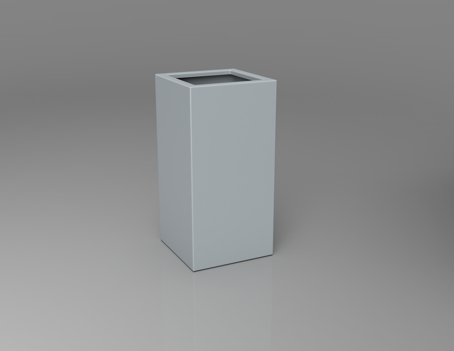 400mm British manufactured tall column metal planter in RAL7040 Window Grey, suitable for indoor and outdoor use.