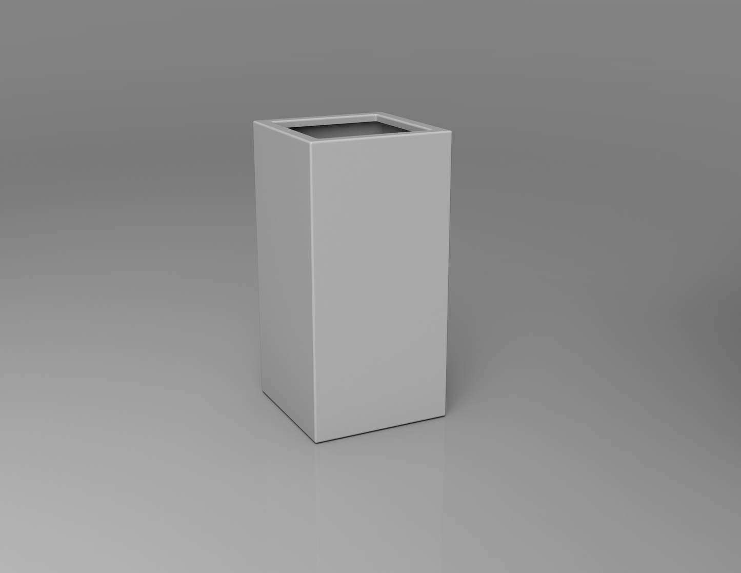 400mm British manufactured tall column metal planter in RAL9006 Silver, suitable for indoor and outdoor use.