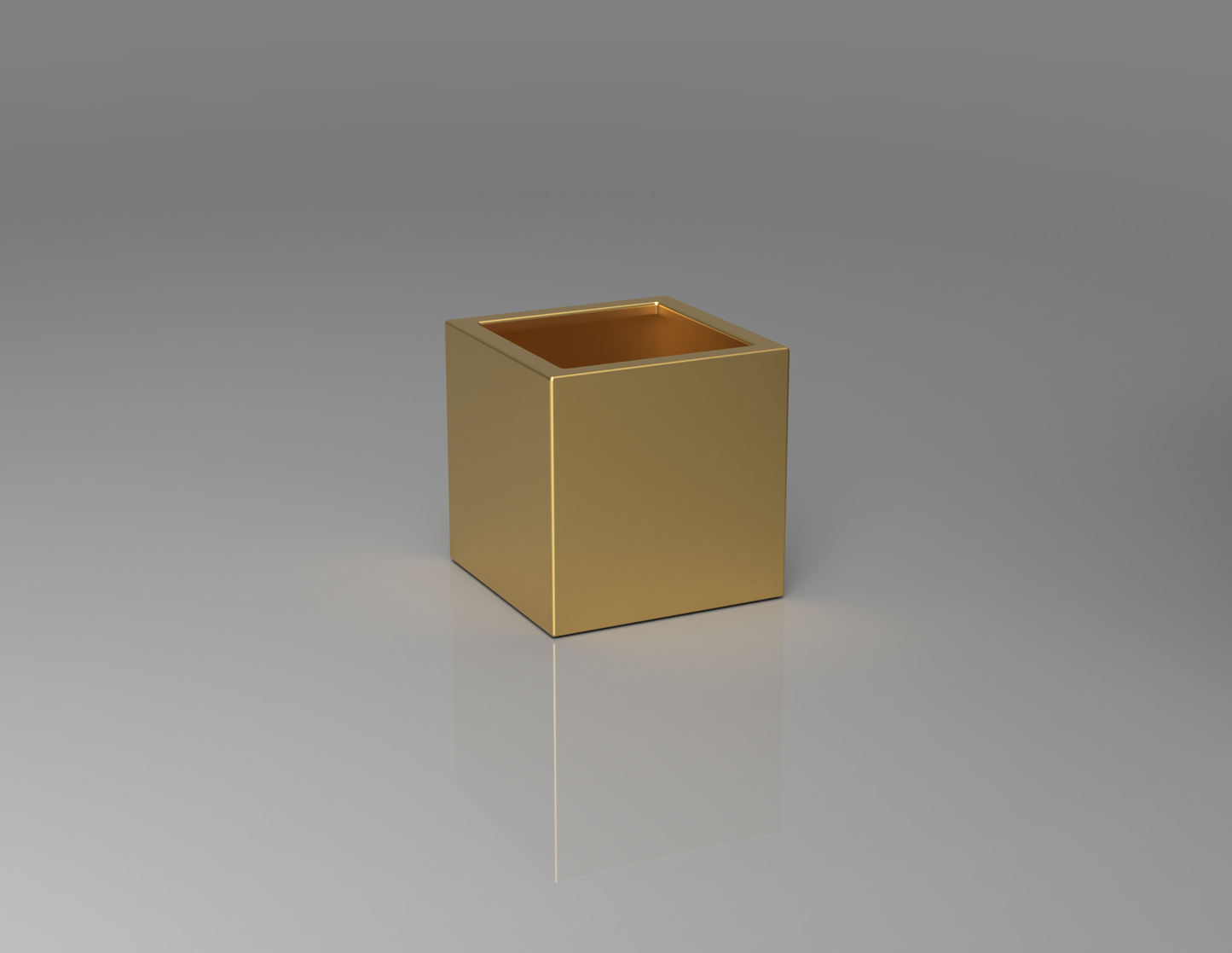 400mm British manufactured square metal planter in special effect Gold, suitable for indoor and outdoor use.
