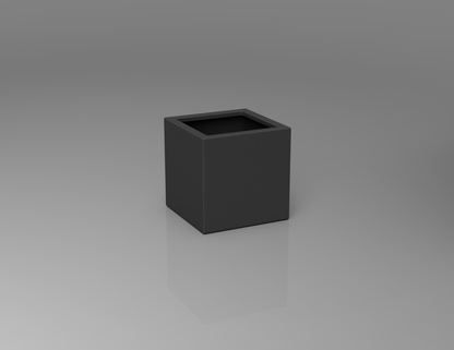 400mm British manufactured square metal planter in special effect Manganese, suitable for indoor and outdoor use.