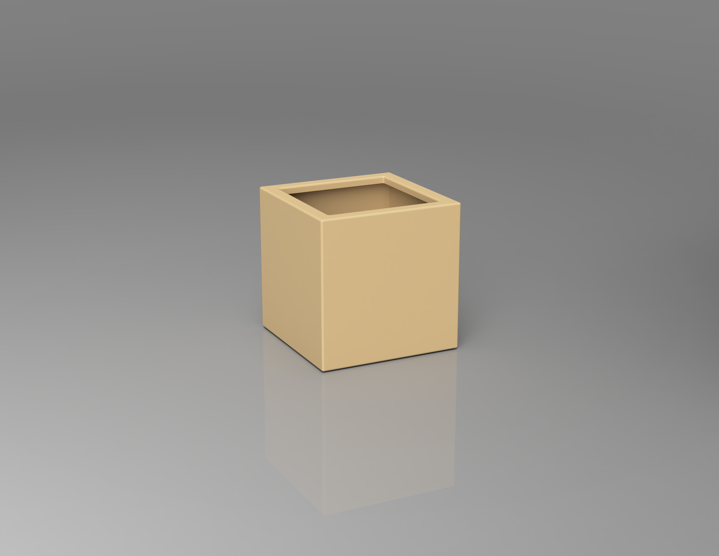 400mm British manufactured square metal planter in RAL1001 Beige, suitable for indoor and outdoor use.