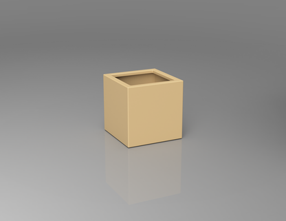 400mm British manufactured square metal planter in RAL1001 Beige, suitable for indoor and outdoor use.