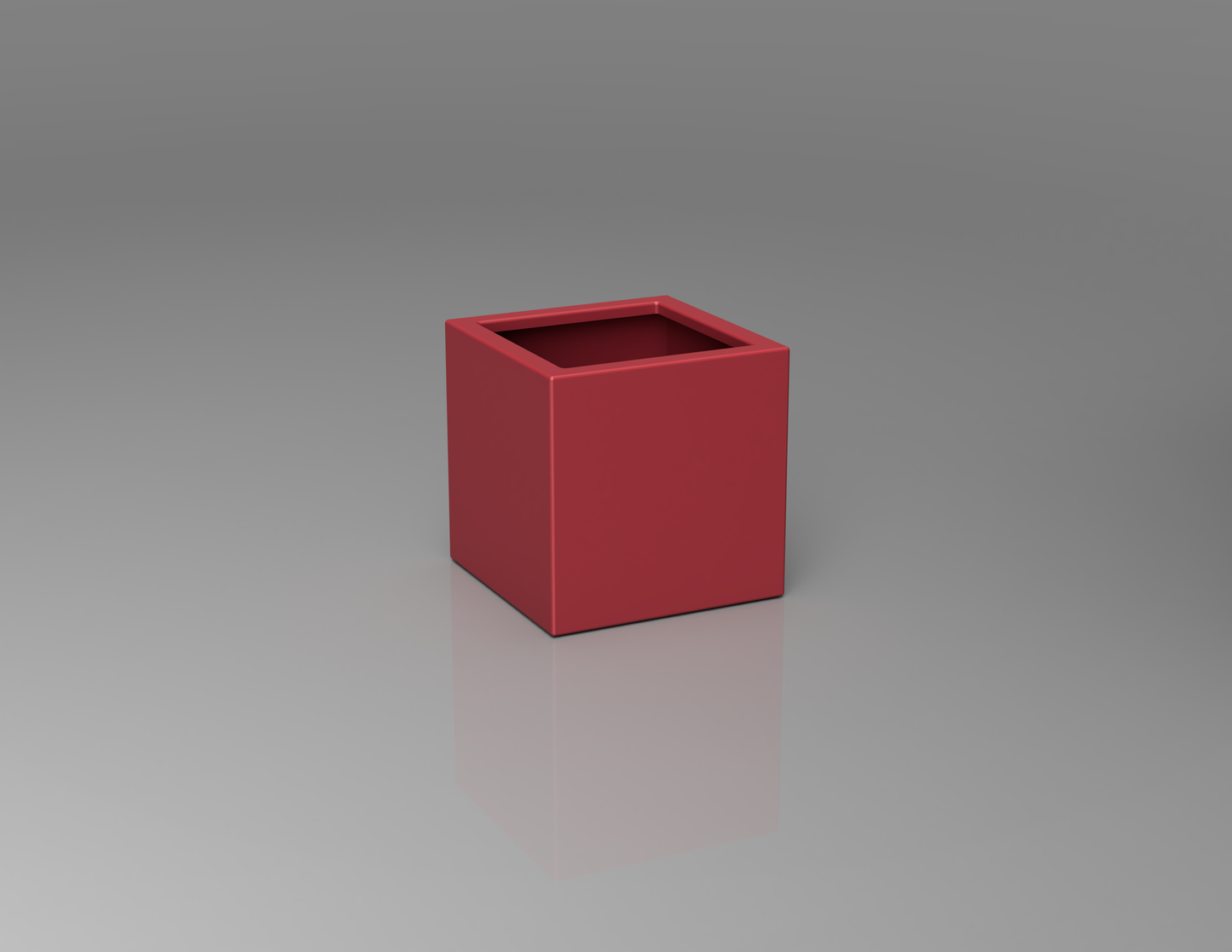 400mm British manufactured square metal planter in RAL3028 Red, suitable for indoor and outdoor use.
