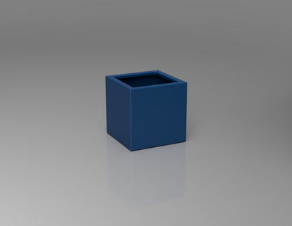 400mm British manufactured square metal planter in RAL5010 Blue, suitable for indoor and outdoor use.