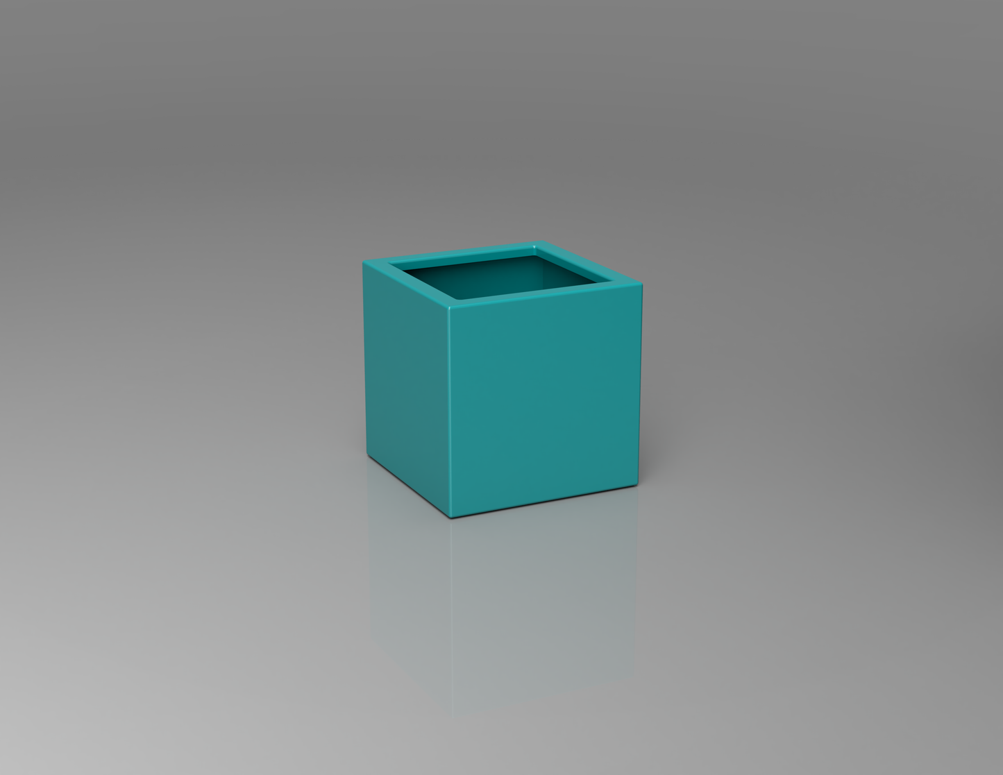 400mm British manufactured square metal planter in RAL5018 Turquoise, suitable for indoor and outdoor use.