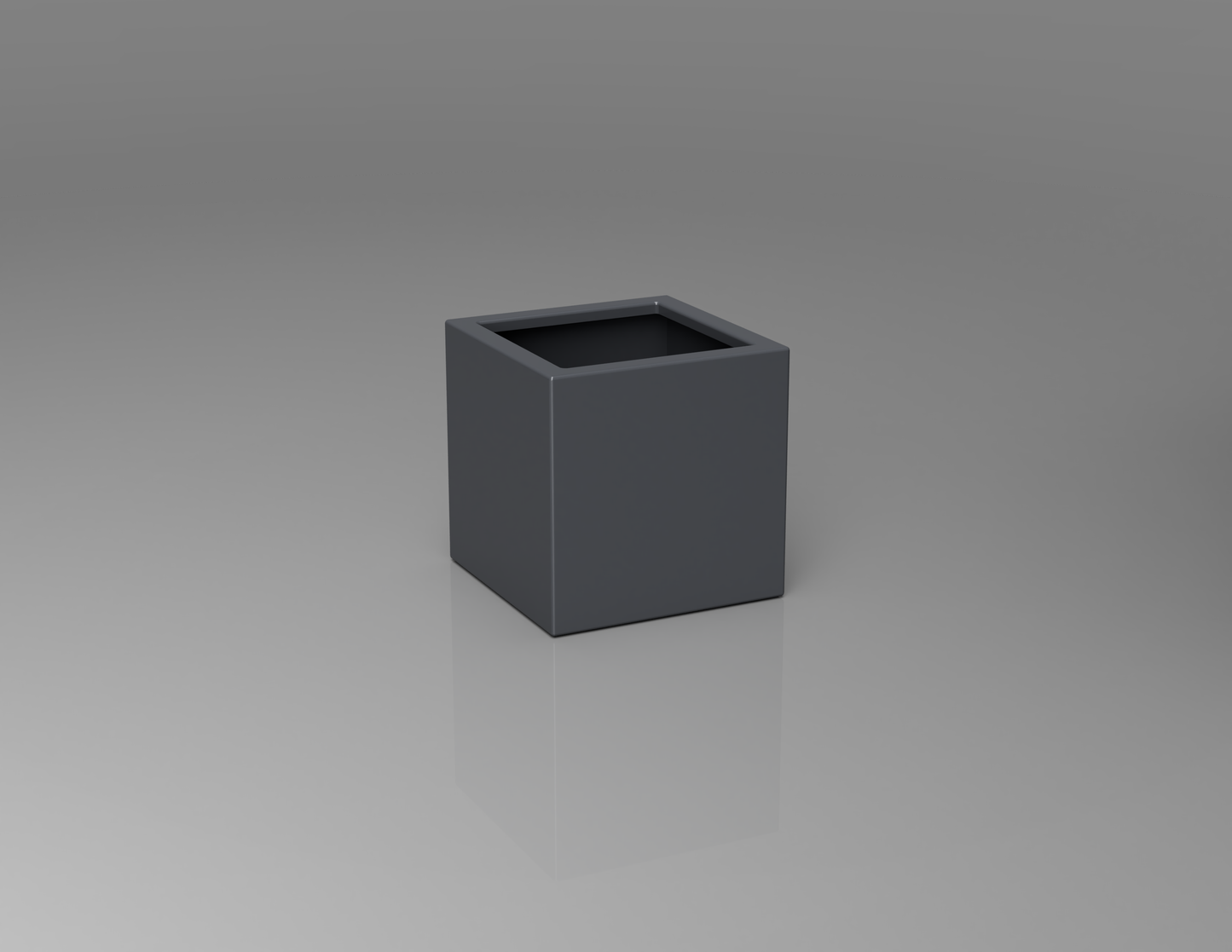 400mm British manufactured square metal planter in RAL7015 Slate Grey, suitable for indoor and outdoor use.