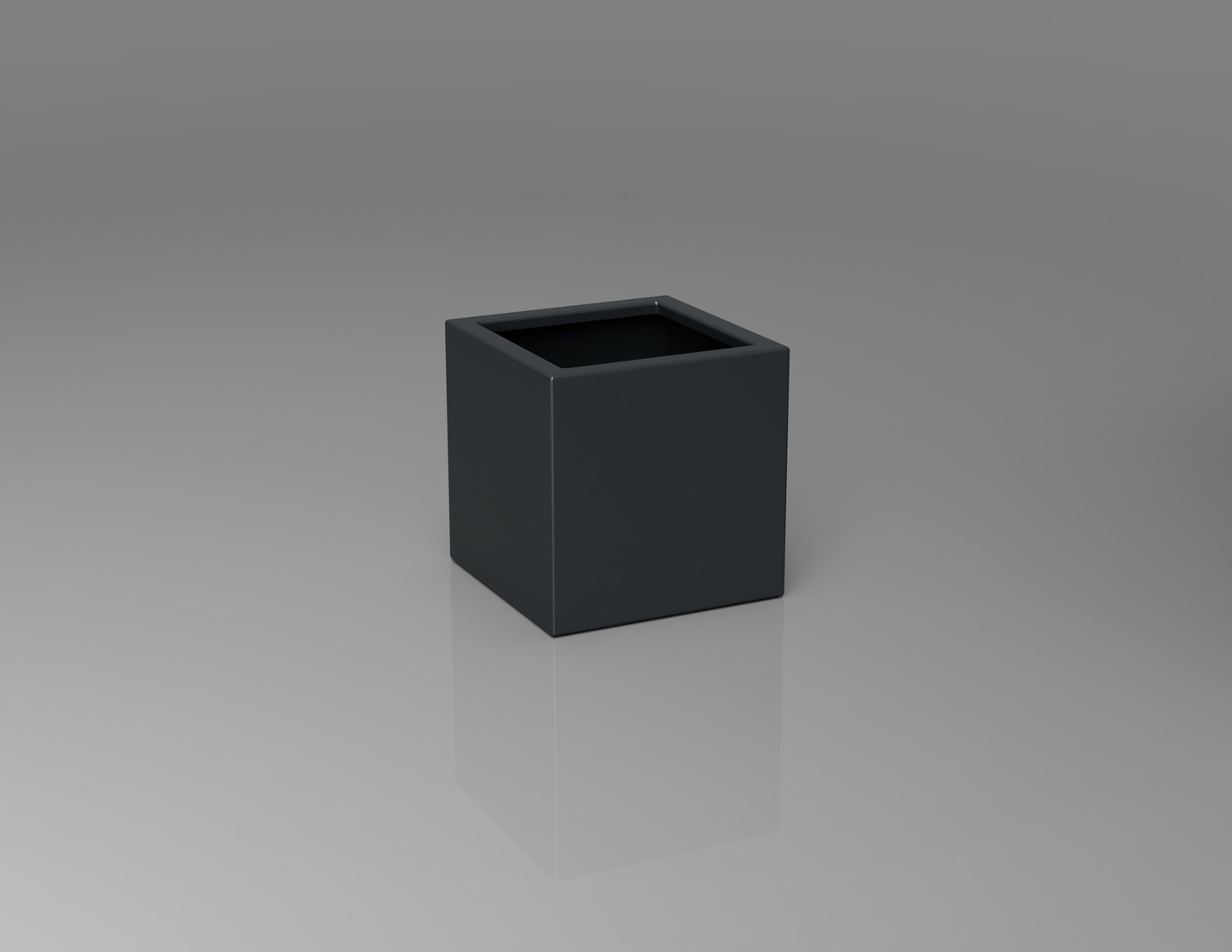 400mm British manufactured square metal planter in RAL7016 Anthracite Grey, suitable for indoor and outdoor use.