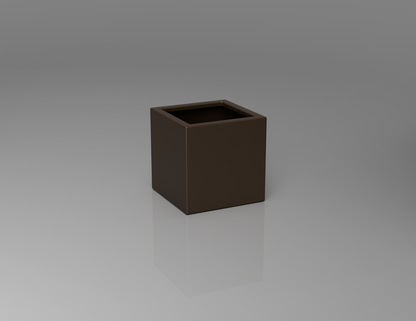 400mm British manufactured square metal planter in RAL8014 Brown, suitable for indoor and outdoor use.