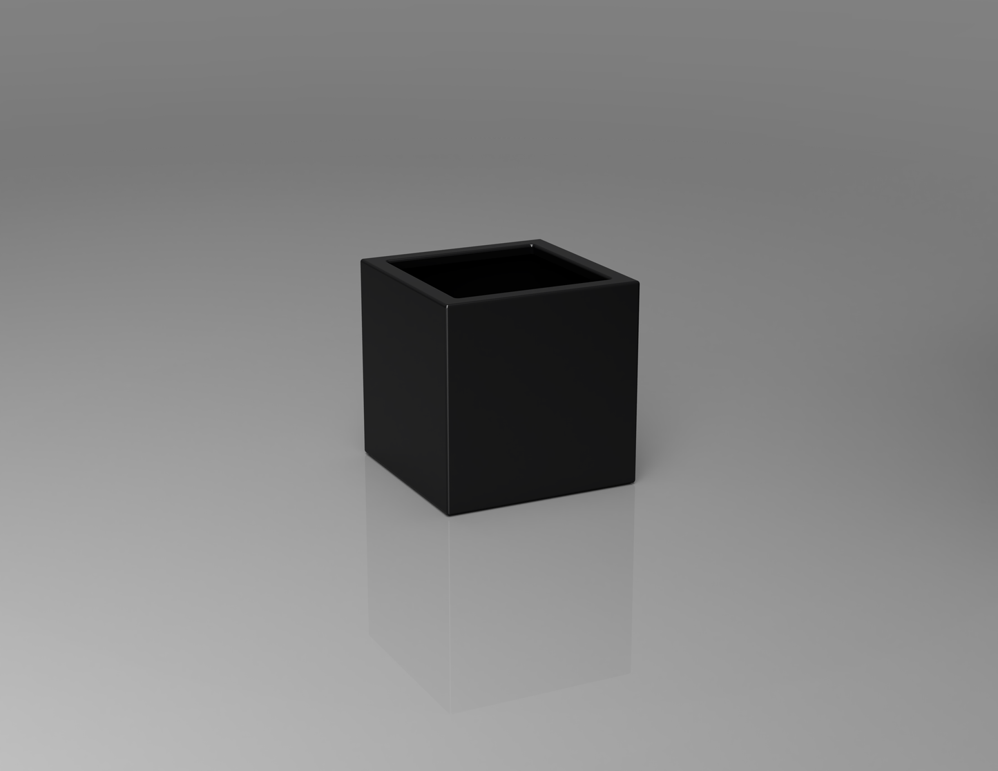 400mm British manufactured square metal planter in RAL9004 Black, suitable for indoor and outdoor use.
