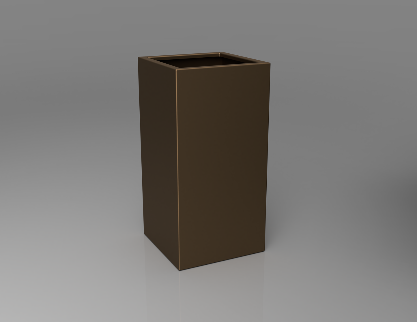 500mm British manufactured tall column metal planter in special effect Bronze, suitable for indoor and outdoor use.