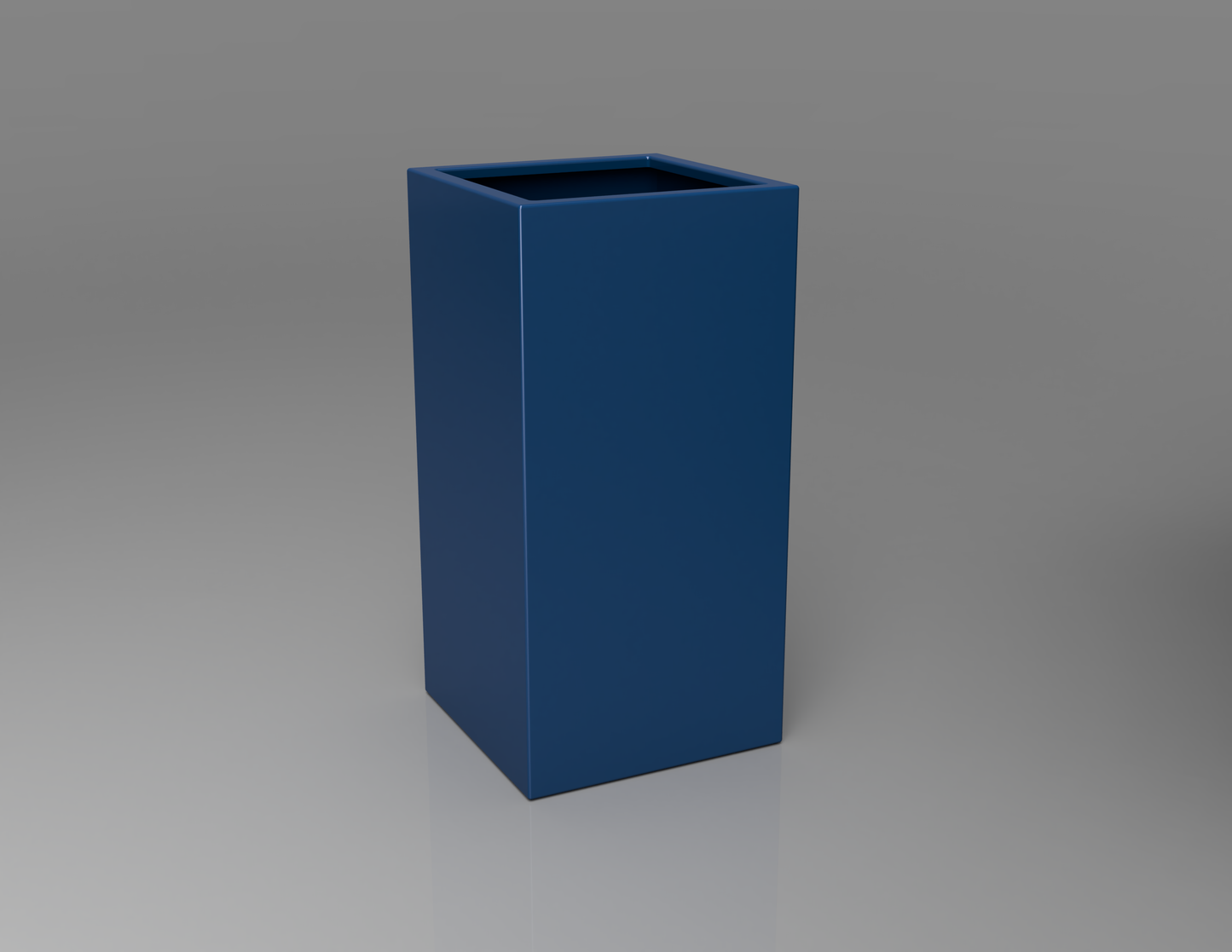 500mm British manufactured tall column metal planter in RAL5010 Blue, suitable for indoor and outdoor use.