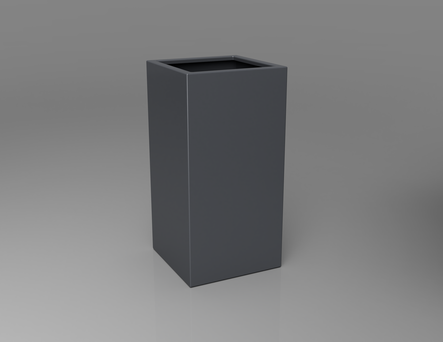 500mm British manufactured tall column metal planter in RAL7015 Slate Grey, suitable for indoor and outdoor use.