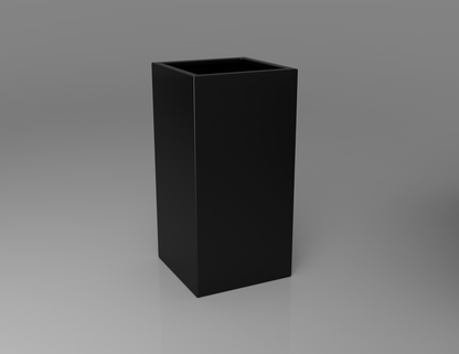 500mm British manufactured tall column metal planter in RAL9004 Black, suitable for indoor and outdoor use.