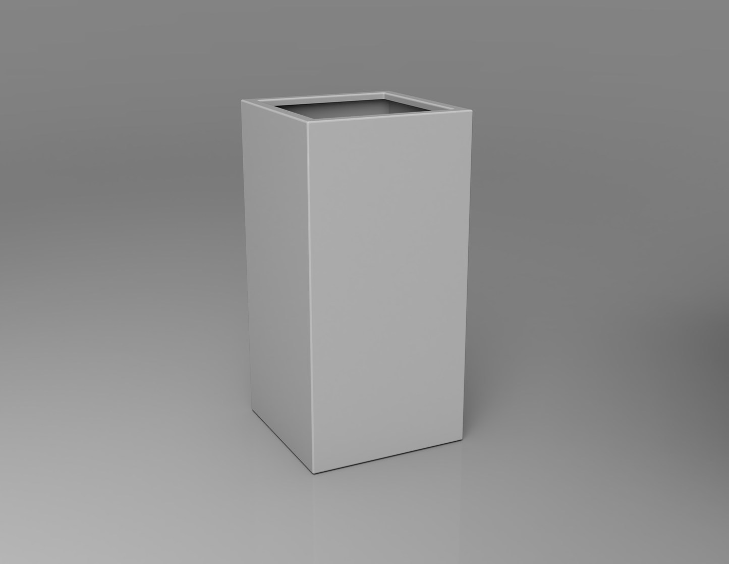 500mm British manufactured tall column metal planter in RAL9006 Silver, suitable for indoor and outdoor use.