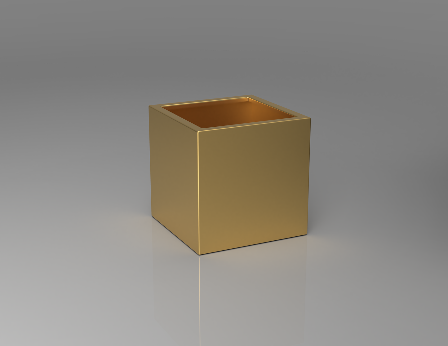 500mm British manufactured square metal planter in special effect Gold, suitable for indoor and outdoor use.