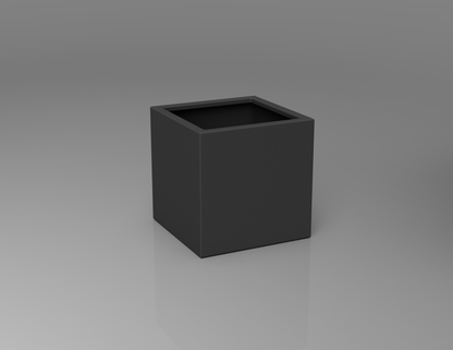500mm British manufactured square metal planter in special effect Manganese, suitable for indoor and outdoor use.