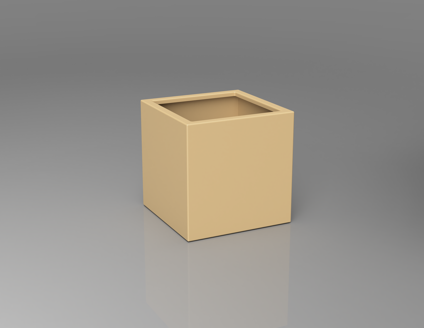 500mm British manufactured square metal planter in RAL1001 Beige, suitable for indoor and outdoor use.