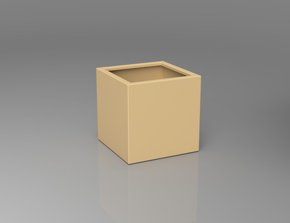 500mm British manufactured square metal planter in RAL1001 Beige, suitable for indoor and outdoor use.
