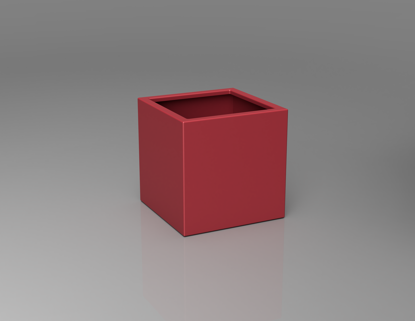 500mm British manufactured square metal planter in RAL3028 Red, suitable for indoor and outdoor use.