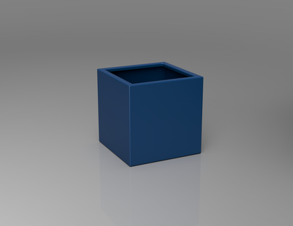 500mm British manufactured square metal planter in RAL5010 Blue, suitable for indoor and outdoor use.