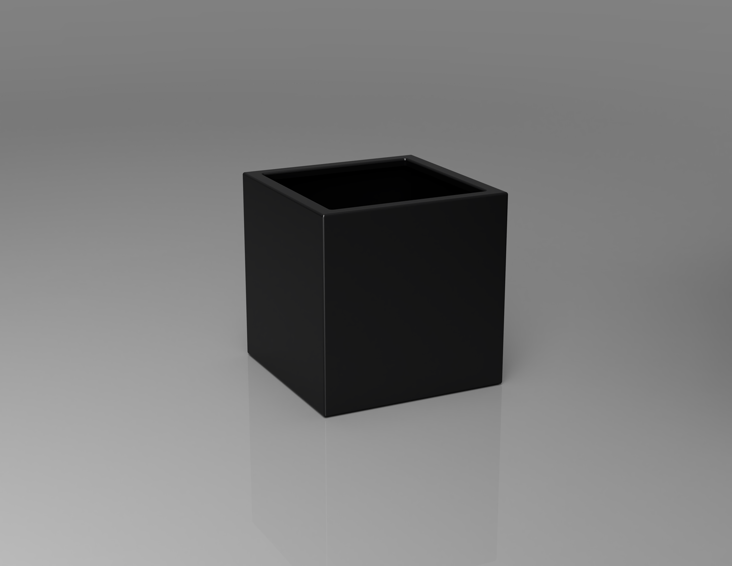 500mm British manufactured square metal planter in RAL9004 Black, suitable for indoor and outdoor use.