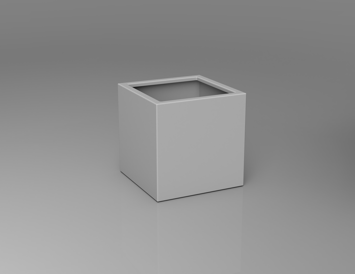 500mm British manufactured square metal planter in RAL9006 Silver, suitable for indoor and outdoor use.