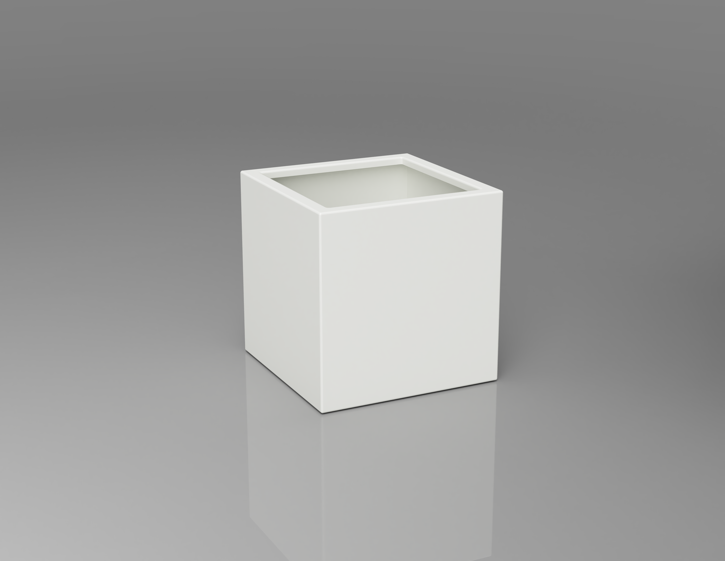500mm British manufactured square metal planter in RAL9016 White, suitable for indoor and outdoor use.