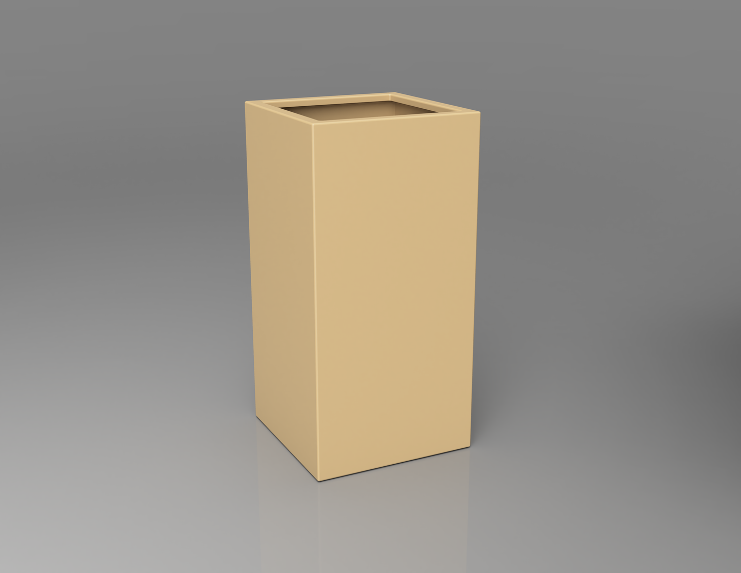 500mm British manufactured tall column metal planter in RAL1001 Beige, suitable for indoor and outdoor use.