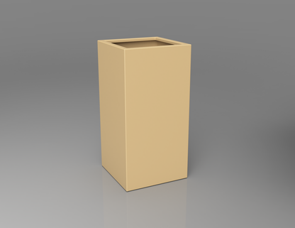 500mm British manufactured tall column metal planter in RAL1001 Beige, suitable for indoor and outdoor use.