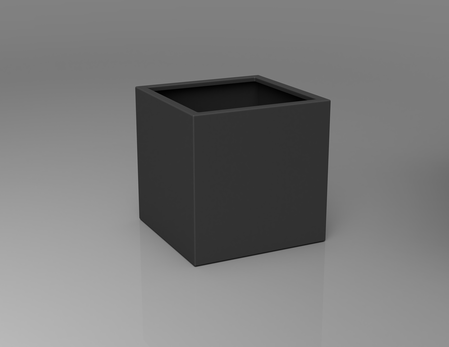 600mm British manufactured square metal planter in special effect Manganese, suitable for indoor and outdoor use.