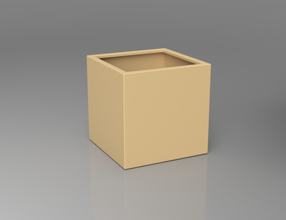 600mm British manufactured square metal planter in RAL1001 Beige, suitable for indoor and outdoor use.